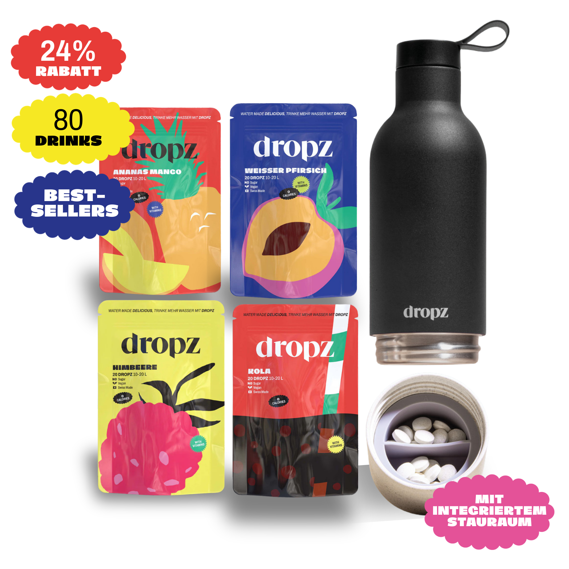 Starter-Sets - dropz + Flasche nach Wahl