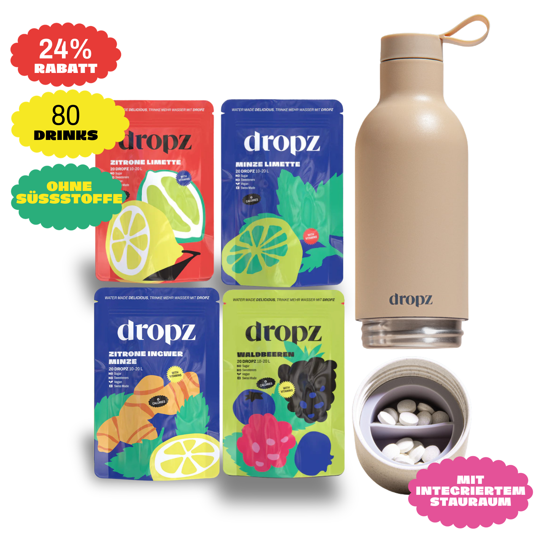 Starter-Sets - dropz + Flasche nach Wahl