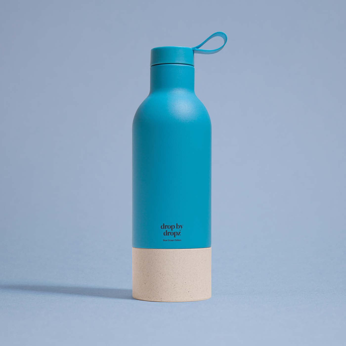 dropz Flasche ozeanblaue Edition - 0.5 L mit Aufbewahrungsfach