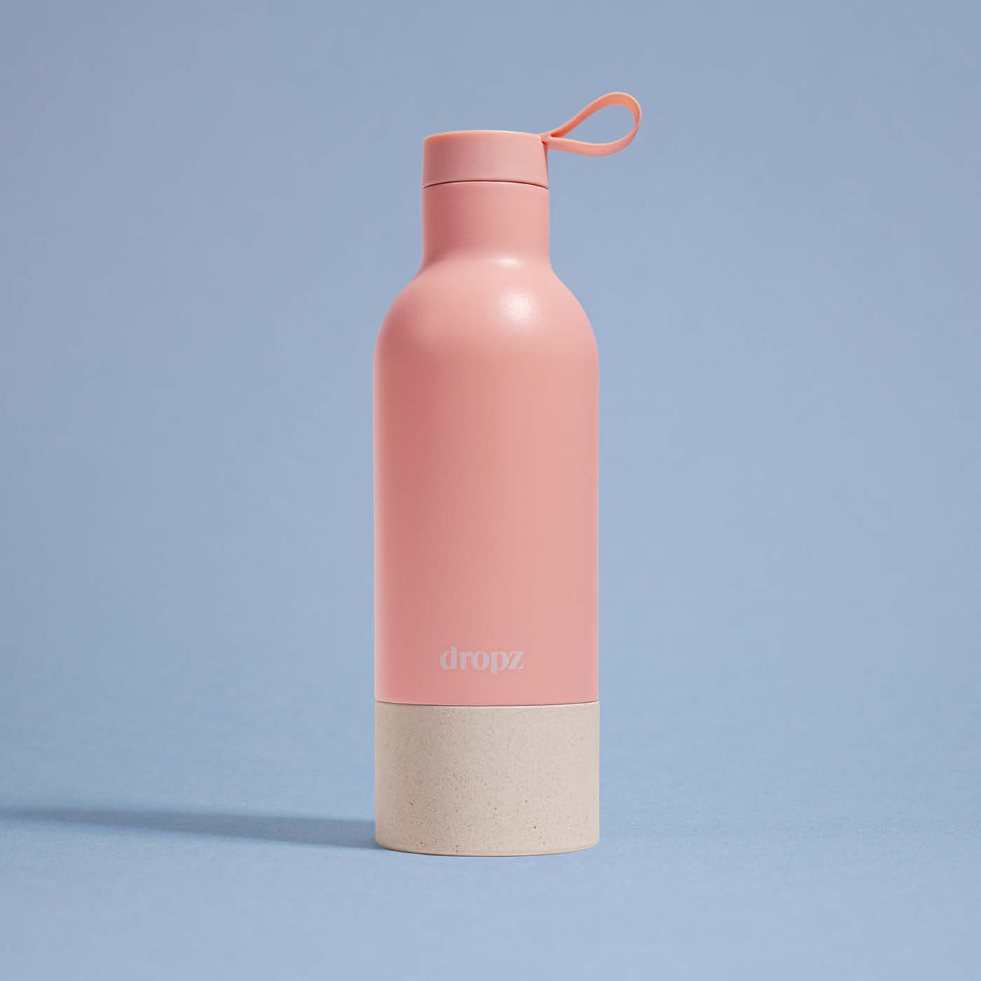 dropz Flasche rosa - 0.5 L mit Aufbewahrungsfach